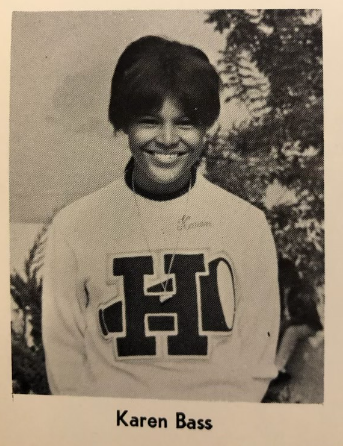Karen Bass in a Hamilton High School Yearbook Photo