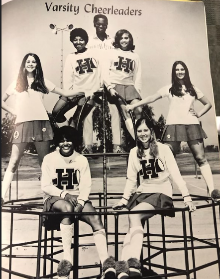 Karen Bass in the Cheerleader  Yearbook Group Photo