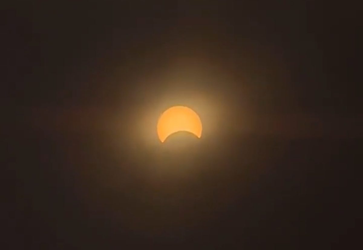 Partial eclipse seen in Los Angeles.