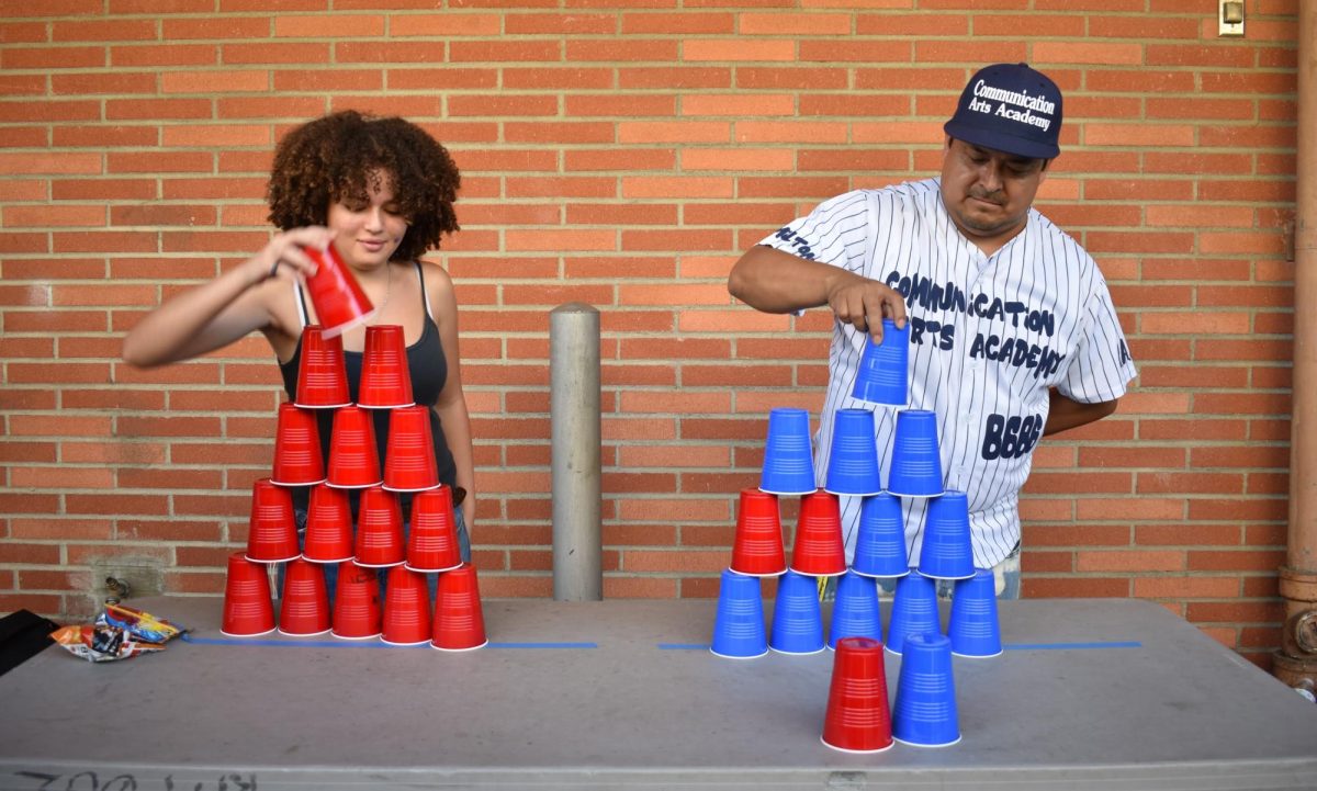 Mr. Ledezma competes against a student