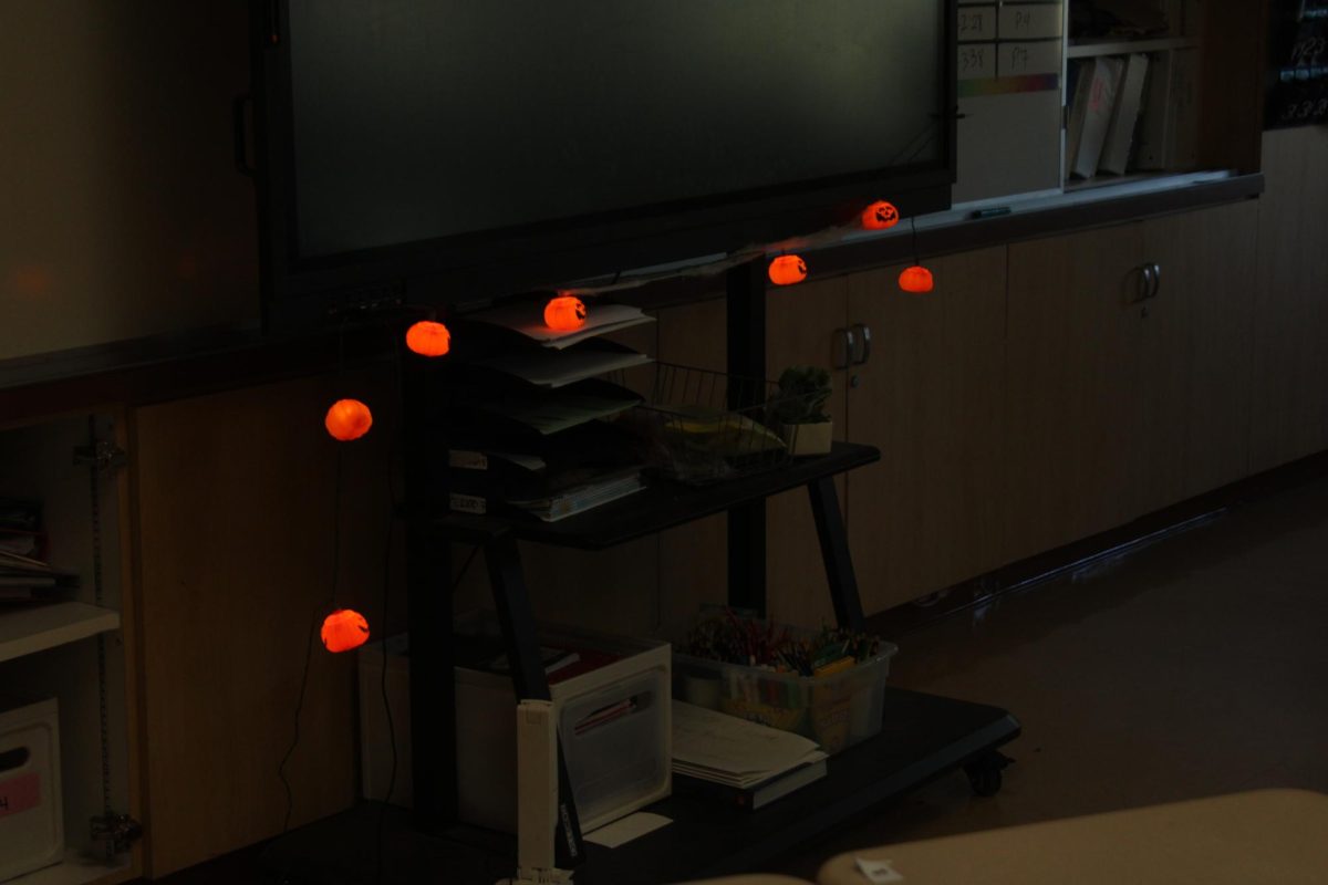 T-206's decorated classroom in preparation for the Halloween season.