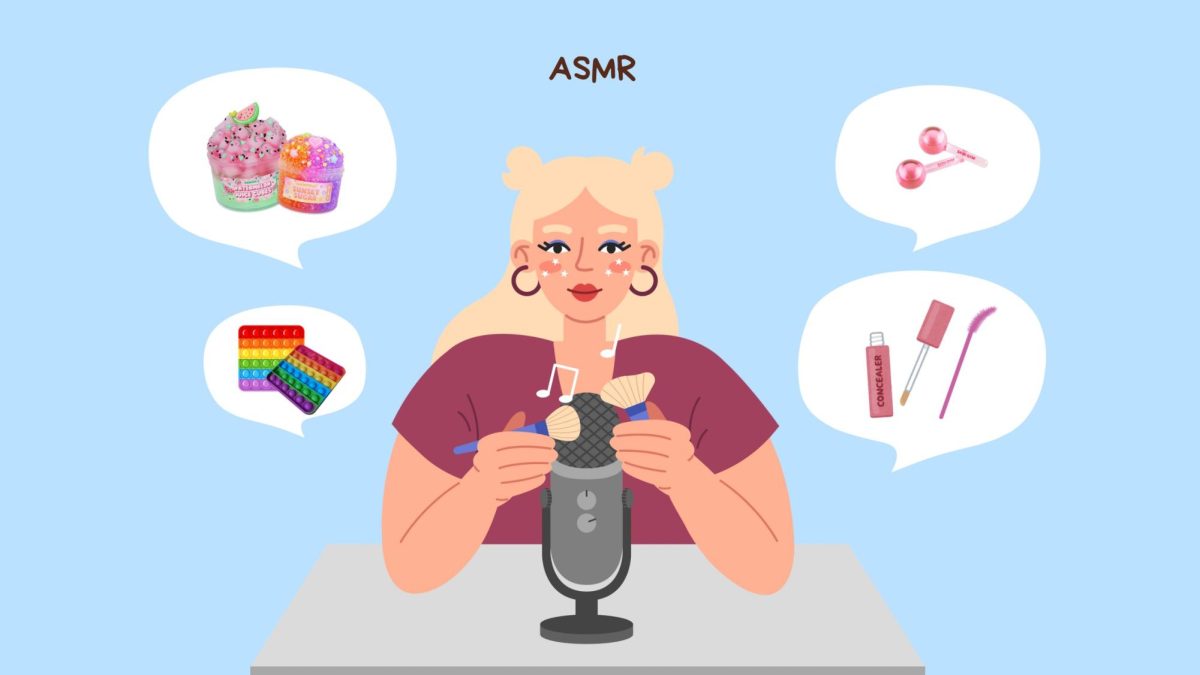 A graphic representing some triggers ASMR influencers use to entertain their viewers.