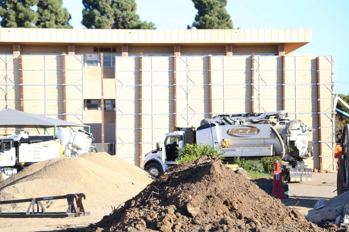 Bulldozing of the former stage takes place to make room for the new changes. 