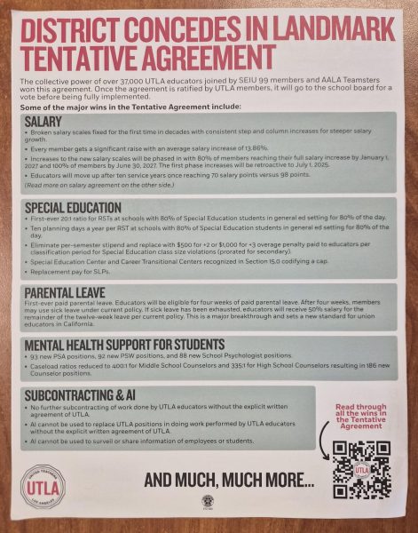 After the meetings with LAUSD, UTLA lists agreement terms and implementations promised to schools.